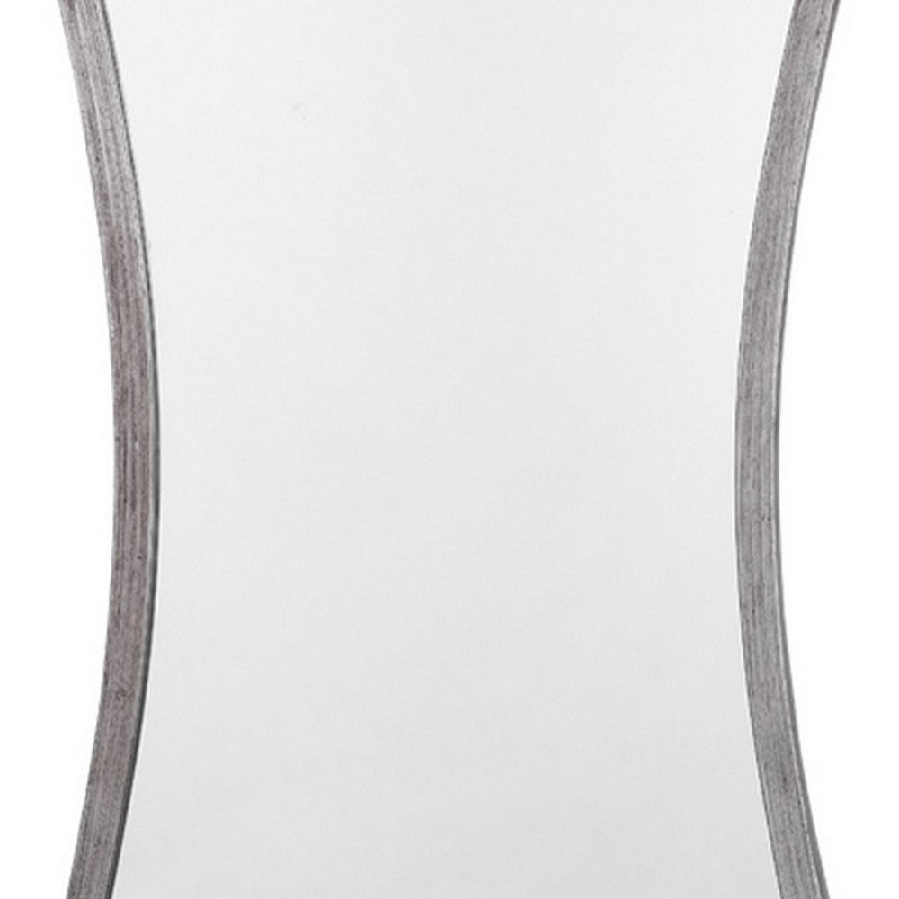 Mirror with Arched Design and Metal Frame, Antique Silver By Casagear Home