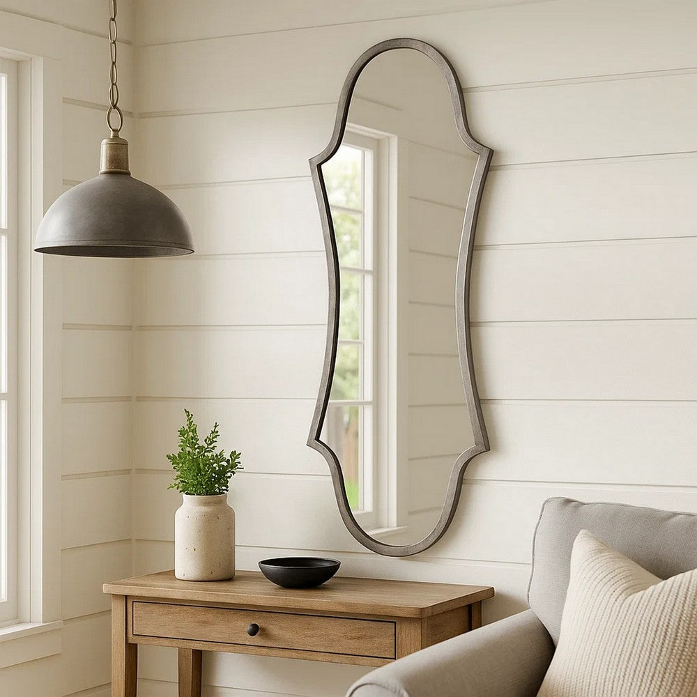Mirror | Arched Design | Metal Frame | Antique Silver