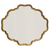 Mirror with Scalloped Design and Metal Frame, Antique Gold