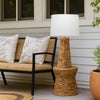 Table Lamp | Drum Shade | Seagrass Base | White & Brown