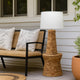 Table Lamp | Drum Shade | Seagrass Base | White & Brown