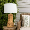 Table Lamp | Drum Shade | Seagrass Base | White & Brown