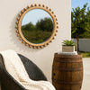 Mirror | Spherical Beads Accent | Wood Frame | Brown