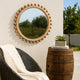 Mirror | Spherical Beads Accent | Wood Frame | Brown