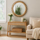 Mirror | Spherical Beads Accent | Wood Frame | Brown