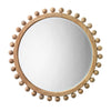 Mirror with Spherical Beads Accent and Wooden Frame, Brown By Casagear Home