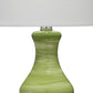 Table Lamp with Drum Shade and Ceramic Swirl Design Base, Green By Casagear Home