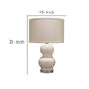 Table Lamp with Stacked Bellied Design Ceramic Base, Cream By Casagear Home