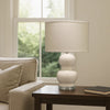 Table Lamp | Stacked Bellied Ceramic Base | Cream