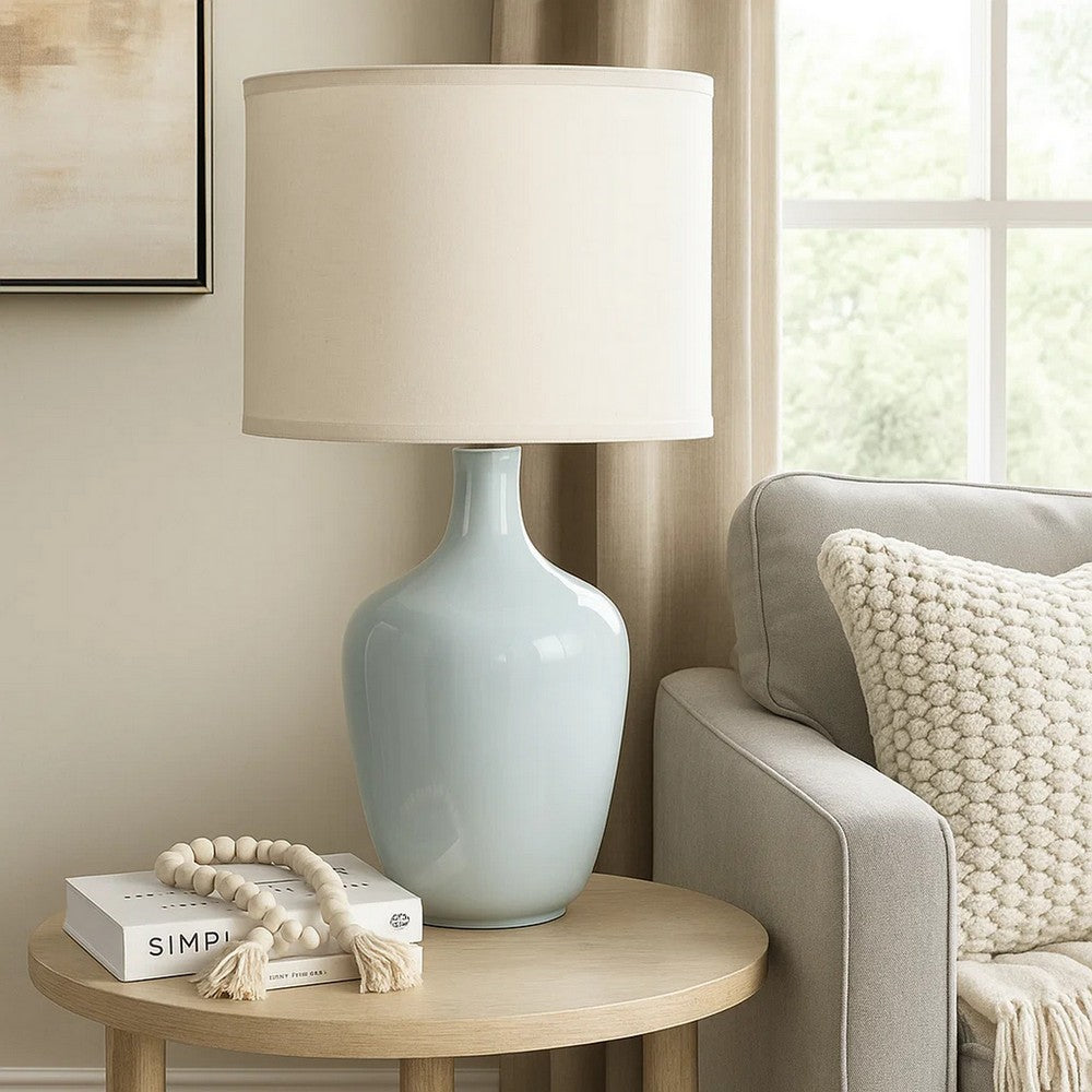 Table Lamp | Bellied Ceramic Base | Gray