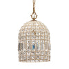Chandelier | Pendant | Dome Metal Frame | Crystal Accents | Gold