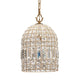 Chandelier | Pendant | Dome Metal Frame | Crystal Accents | Gold