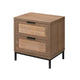 Side Table | MDF Frame | 2 Rattan Drawers | Brown