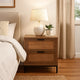 Side Table | MDF Frame | 2 Rattan Drawers | Brown