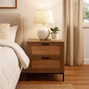 Side Table | MDF Frame | 2 Rattan Drawers | Brown