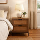 Side Table | MDF Frame | 2 Rattan Drawers | Brown