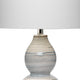 Ceramic Table Lamp with Neutral Waves Pattern White and Blue By Casagear Home BM241219