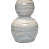 Ceramic Table Lamp with Neutral Waves Pattern White and Blue By Casagear Home BM241219