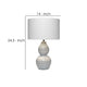 Ceramic Table Lamp with Neutral Waves Pattern White and Blue By Casagear Home BM241219
