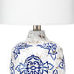 Table Lamp with Floral Pattern Ceramic Base, White By Casagear Home