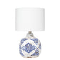 Table Lamp with Floral Pattern Ceramic Base, White By Casagear Home