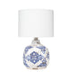 Table Lamp | Ceramic Base | Floral Pattern | White