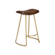 Reign Counter Stool | Vertical Channel Stitch | Brown | Brass