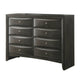 Noah Dresser | 8 Drawer | Beveled Front | Gray