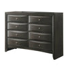 Dresser with Beveled Front 8 Storage Drawers, Gray By Casagear Home