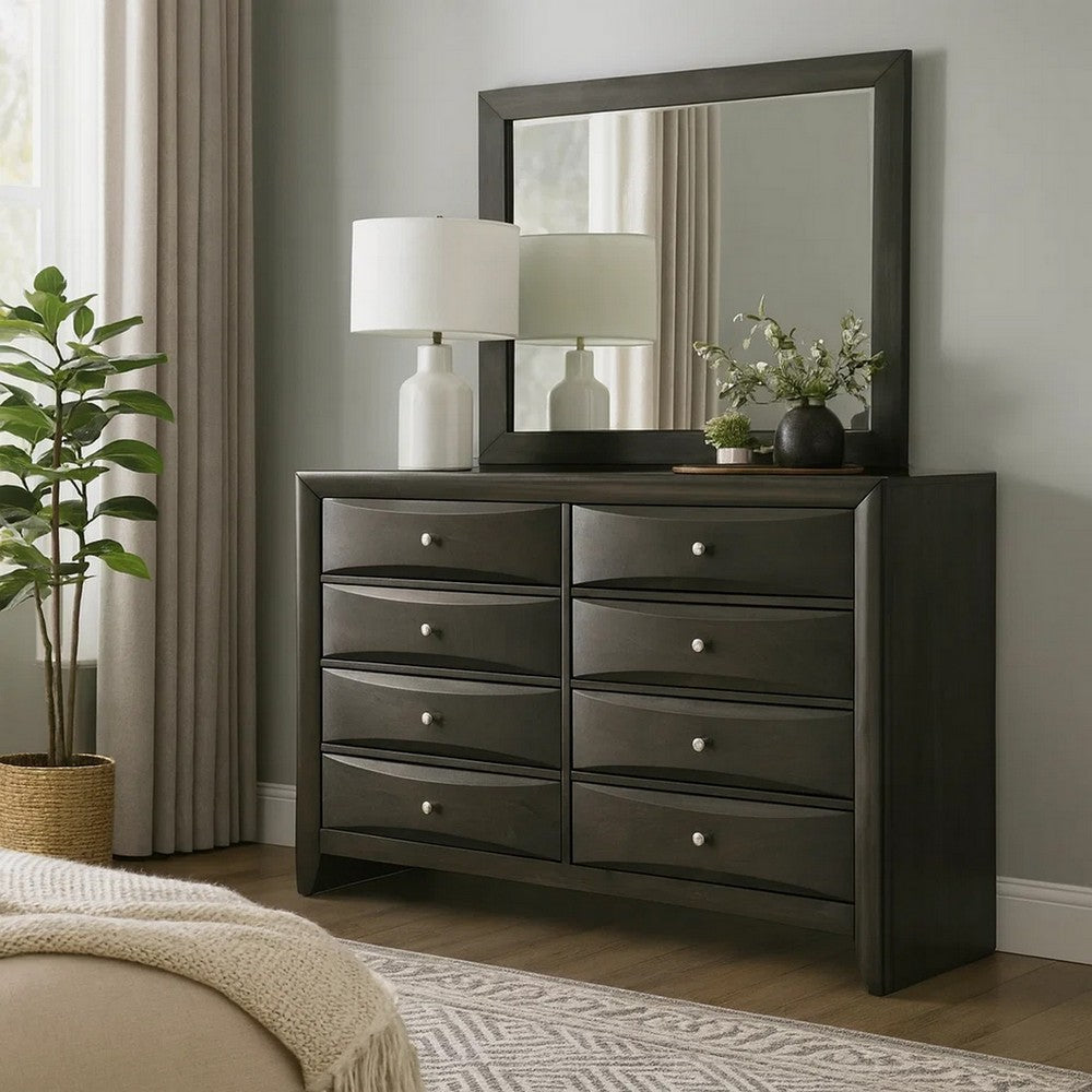 Noah Dresser | 8 Drawer | Beveled Front | Gray