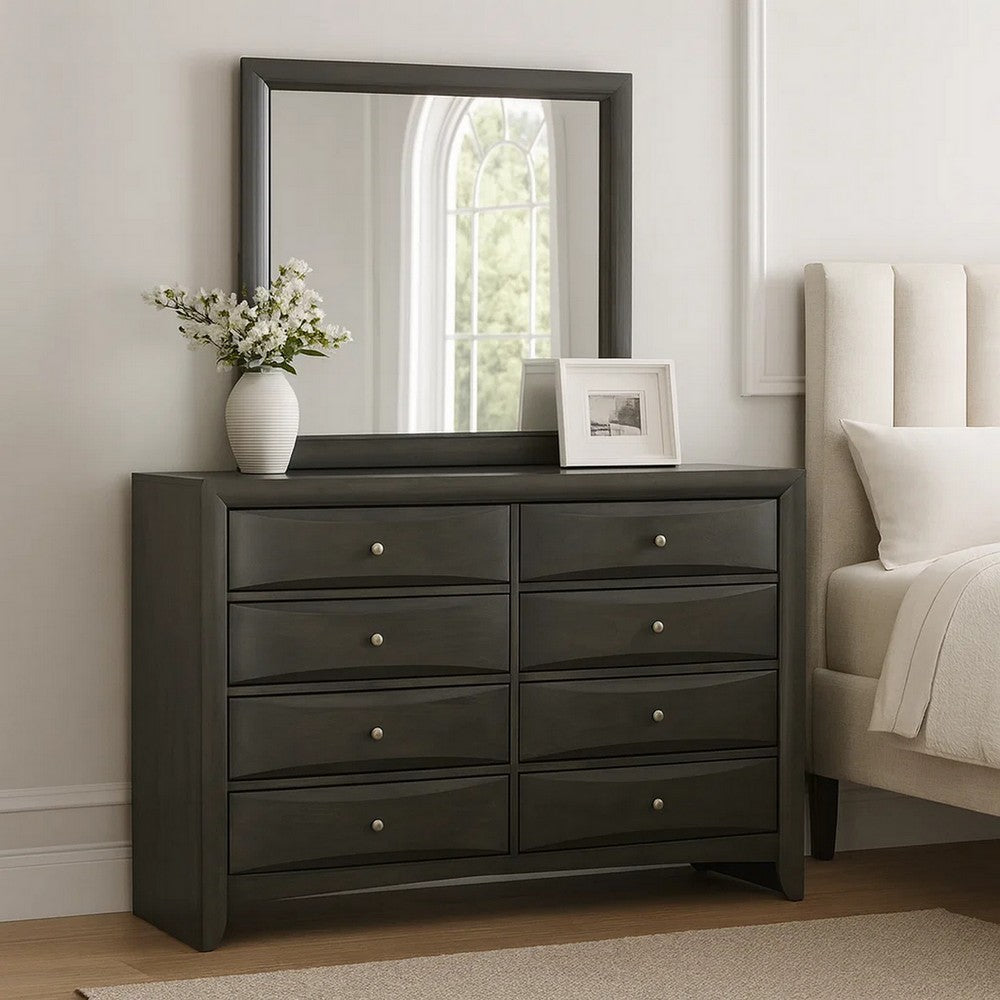 Noah Dresser | 8 Drawer | Beveled Front | Gray
