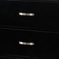 Dresser with 6 Storage Drawers and Metal Curved Pulls Black By Casagear Home BM241247