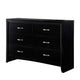 Elise Dresser | 6 Drawer | Metal Curved Pull Handles | Black