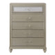 Celeste Tall Dresser Chest | 5 Drawer | Turnip Feet | Champagne Gold