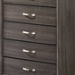 Chest with 5 Storage Drawers and Grain Details Gray By Casagear Home BM241250