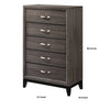 Chest with 5 Storage Drawers and Grain Details Gray By Casagear Home BM241250