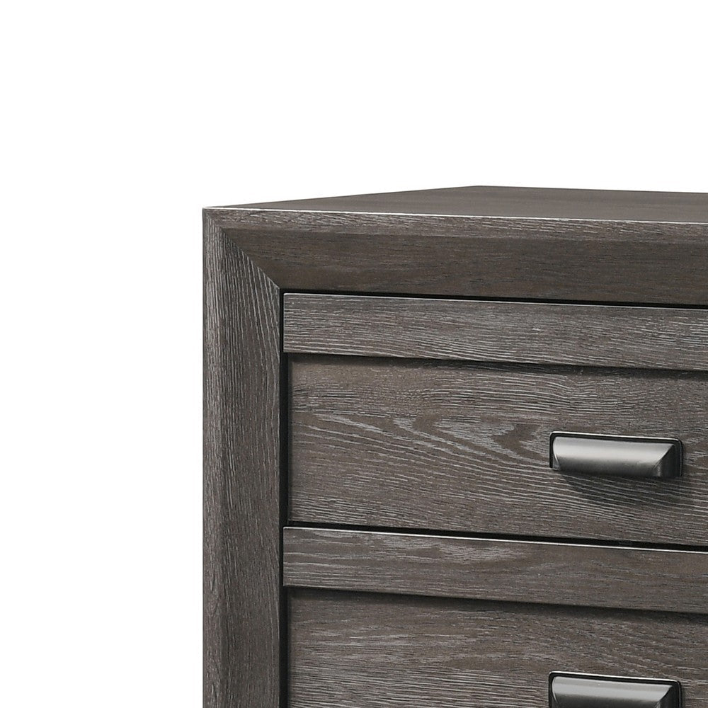 Chest with 5 Storage Drawers and Metal Pulls Taupe Brown BM241261