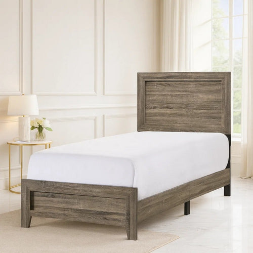 Orin Twin Bed | Panel Headboard | Cherry Brown