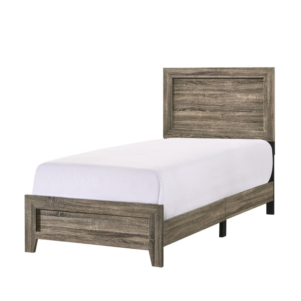 Orin Twin Bed | Panel Headboard | Cherry Brown