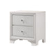 Nightstand with Textured Pattern and 2 Drawers, White