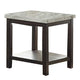 Marlo End Table | Textured Marble Top | 24" | Brown