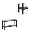 Sofa Table with Textured Marble Top and 1 Slatted Shelf Brown By Casagear Home BM241298