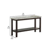 Sofa Table with Textured Marble Top and 1 Slatted Shelf Brown By Casagear Home BM241298