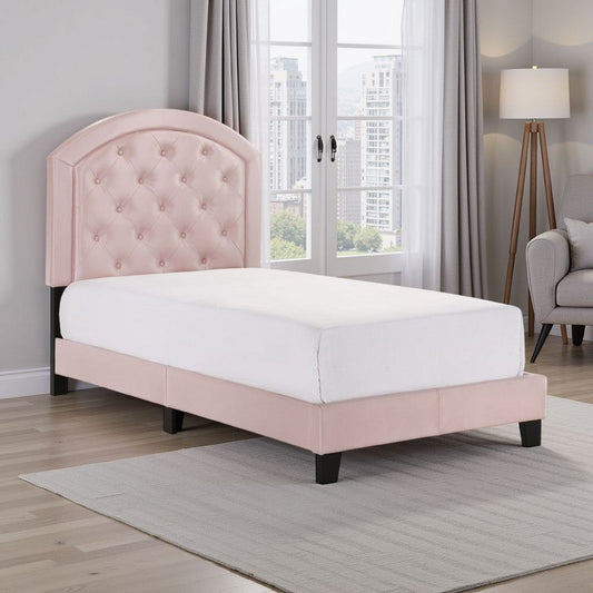 Layla Twin Bed | Tufted Headboard | Pink