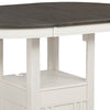 Counter Height Table with Leaf Extension White and Gray By Casagear Home BM241328