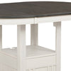 Counter Height Table with Leaf Extension White and Gray By Casagear Home BM241328