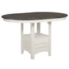Thorne Counter Height Table | Leaf Extension | White | Gray