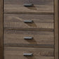 Chest with 5 Drawers and Wood Grain Details Brown By Casagear Home BM241338