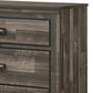 Chest with 5 Drawers and Butcher Block Design Rustic Gray By Casagear Home BM241346