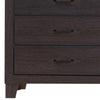 Wooden Accent Chest with 5 Drawers and Block Leg Supports Dark Brown By Casagear Home BM241359